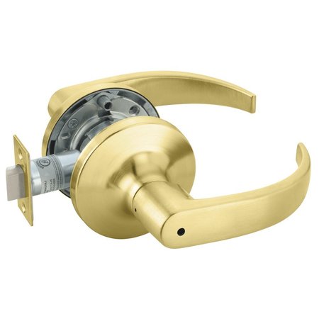 YALE Grade 1 Privacy/Bedroom/Bath Cylindrical Lock, Pacific Beach Lever, Non-Keyed, Satin Brass Finish PB5402LN 606